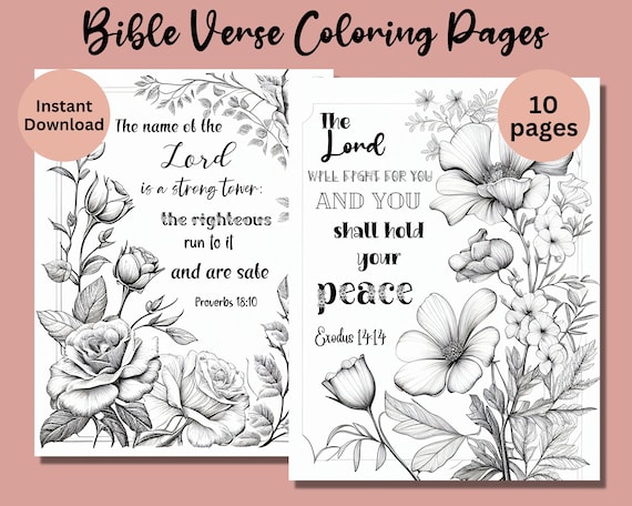 Bible Verse Floral Coloring Pages Printable Download Coloring Pages For Adults And Teens Bible School Sunday School Scripture Coloring Pages