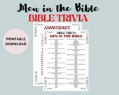 Bible Trivia Men in The Bible Game Family Activity Kids Activity Bible Study Game Home School Game Party Activity Instant Download