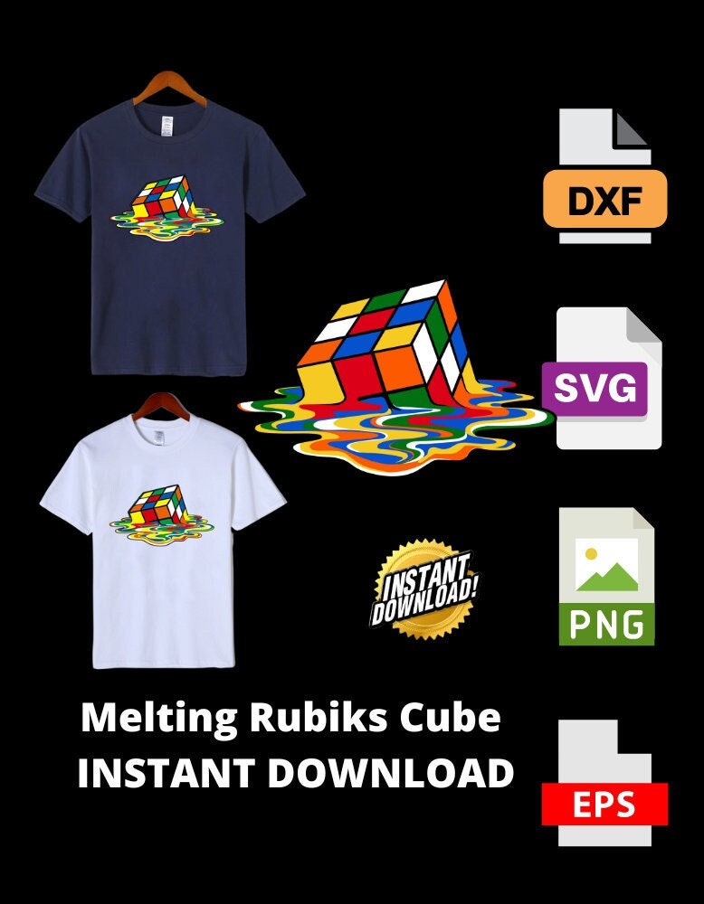 Melting Rubik Cube Png,svg, DXF, EPS Digital Download, Fast Download - Etsy