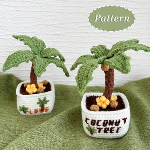 ココナッツの木のかぎ針編みパターン | 家の装飾夏のプロジェクト | 植物のかぎ針編みパターン | 英語