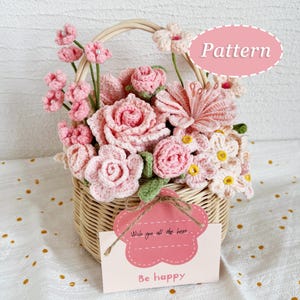 Pacchetto di modelli di fiori all'uncinetto / 9 fiori con 1 regalo gratuito / Nine Flora / Progetto di artigianato fatto a mano fai da te / Inglese