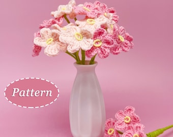 Forget-Me-Not Crochet Pattern | Crochet Flowers Bouquet | Digital Download PDF | English