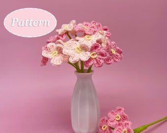 Forget-Met-Not Crochet Pattern | Flower Bouquet DIY Crochet Pattern | English