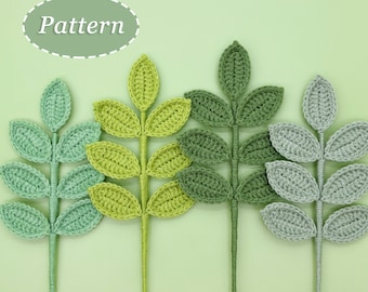 Ash Leaf Crochet Pattern | Flower Leaf DIY Crochet Pattern | English