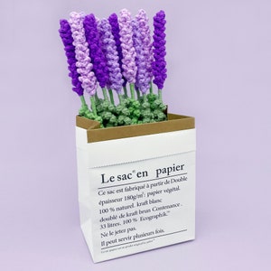 Flower Crochet Kit Lavenders with Paper Bag | Step-by-Step Video Tutorial | DIY Home Decoration Craft Gift Idea Purple