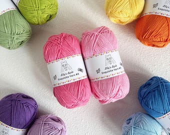100g 極上の毛糸 59色 | #3 DK 5ply | 200m/220ヤード | かぎ針編みと棒針編み用毛糸 | Lily's Lyric製