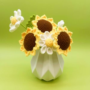 Flower Crochet Kit Sunflower & Daisy Flower | Step-by-Step Video Tutorial | DIY Home Decoration Craft Gift Idea