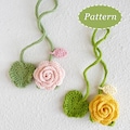 Rose & Heart Crochet Pattern: Flower Chain Bookmark (Digital Download PDF) - English