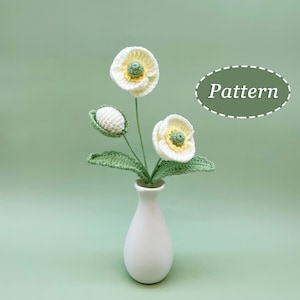 Schema all'uncinetto del papavero / Schema all'uncinetto fai da te del bouquet di fiori / Inglese