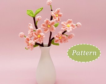 Sakura Flower Cherry Blossom Crochet Pattern | Flower Bouquet DIY Crochet Pattern | English