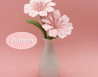 Lewisia Flower Crochet Pattern | Flower Bouquet DIY Crochet Pattern | English