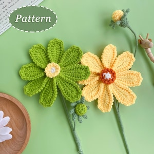 Galsang Blumen Häkelanleitung | Blumenstrauß DIY Häkelanleitung | Englisch