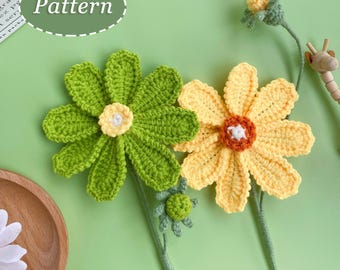 Galsang Flower Crochet Pattern | Crochet Flowers Bouquet | Digital Download PDF | English