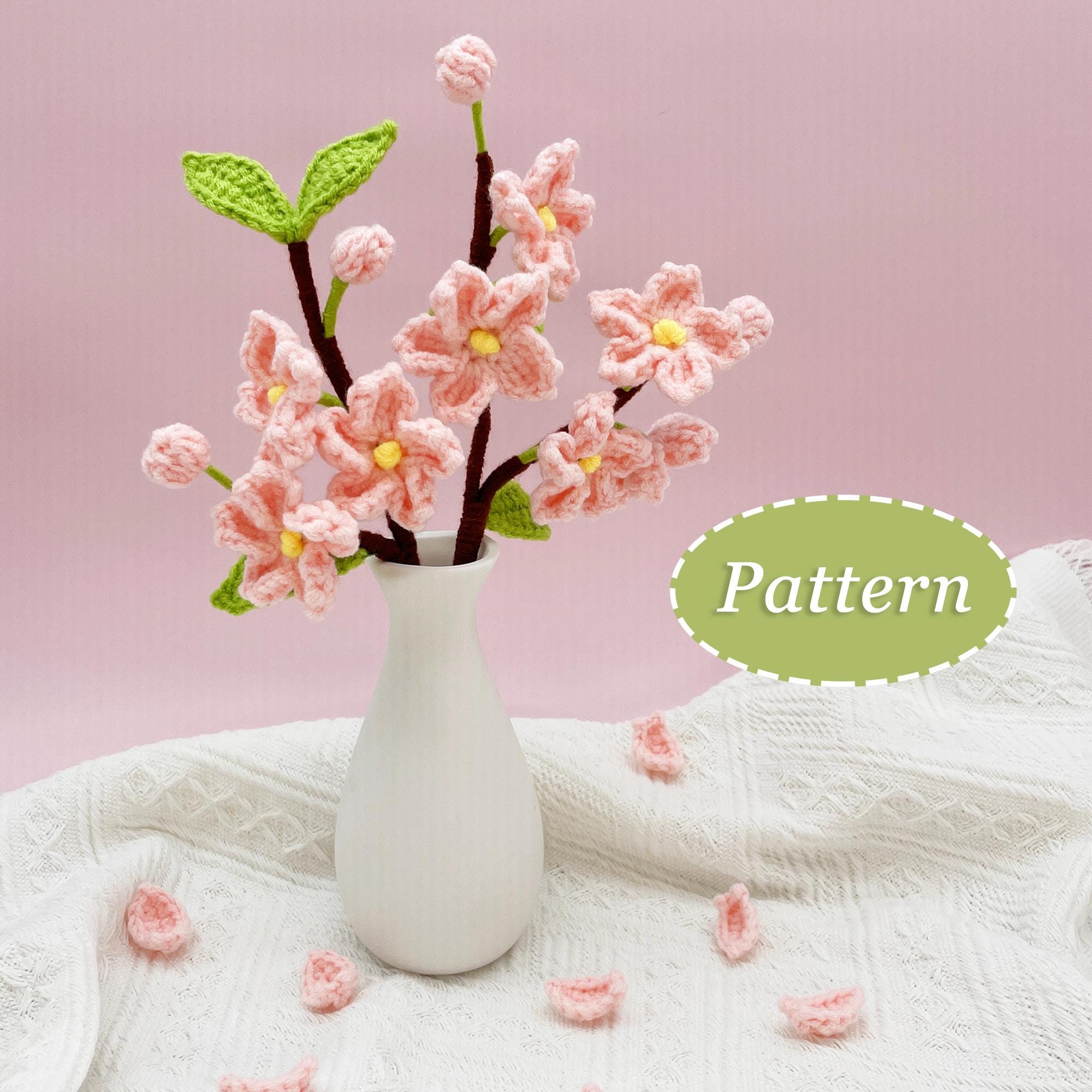 Sakura Flower Cherry Blossom Crochet Pattern | Flower Bouquet DIY Crochet Pattern | English