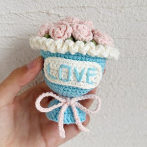 Mini Flower Bouquets Crochet Pattern: Rose, Sunflower, Daisy (digital ...