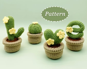 Cactus LOVE Crochet Pattern | Plant DIY Crochet Pattern | English