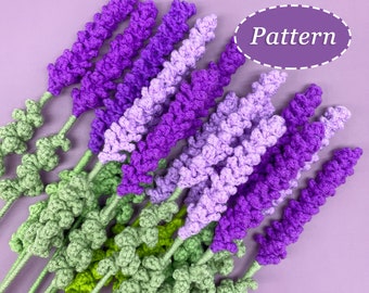 Lavender Crochet Pattern | Flower Bouquet DIY Crochet Pattern | English