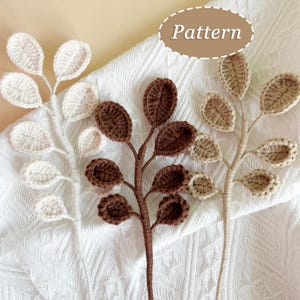 Eucalyptus Cinerea Crochet Pattern | Crochet Flower Leaf Pattern DIY | English