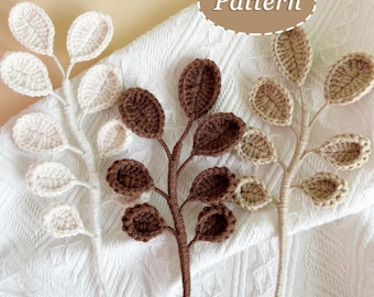 Eucalyptus Cinerea Crochet Pattern | Crochet Flowers Leaf | Digital Download PDF | English