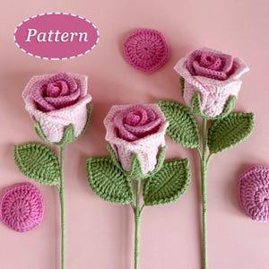 Schema all'uncinetto per una rosa a forma di campana / Schema all'uncinetto fai da te per un bouquet di fiori / Inglese