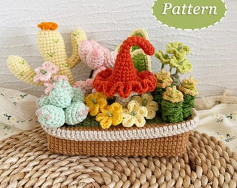 Succulents Crochet Pattern | 8 Plants Flowerpot | Digital Download PDF | English