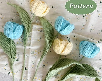 Tulip Crochet Pattern | Crochet Flowers Bouquet | Digital Download PDF | English