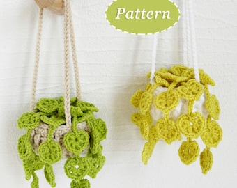 かぎ針編みの小さな植物のパターン - つる性ポトス - 編みぐるみのPDF