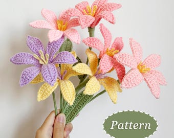 Lucifer Flower Crochet Pattern | Crochet Flowers Bouquet | Digital Download PDF | English