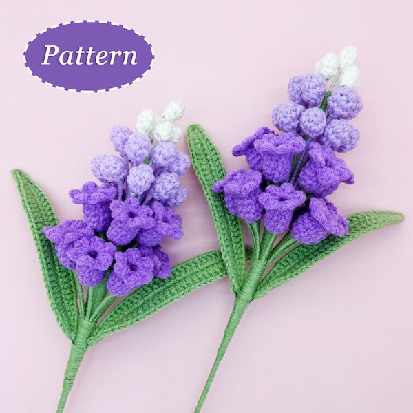 Patrón de crochet de flor de jacinto / Patrón de crochet DIY de ramo de flores / Inglés