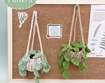 Tiny Pothos Crochet Pattern | Car Hanging DIY Home Decoration | Plant Crochet Pattern | English