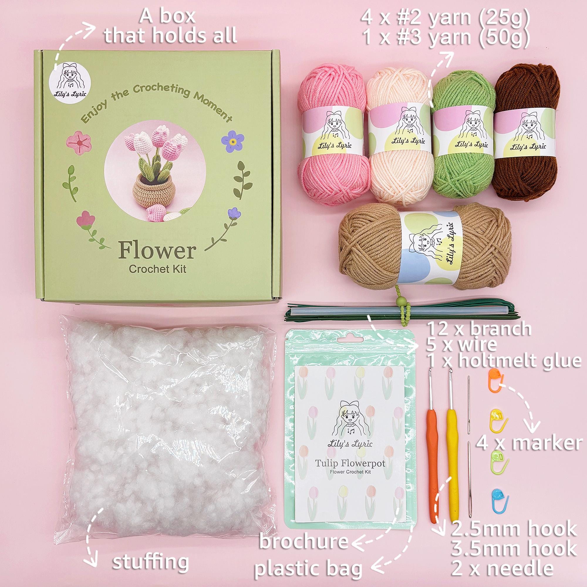 Kit de crochets loquet Shaggy Wonderart 12X12-Fleurs 426303C