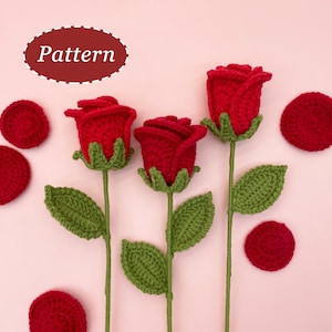 Rose Crochet Pattern | Flower Bouquet DIY Crochet Pattern | English