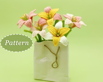 Rain Lily Orchid Crochet Pattern | Flower Bouquet DIY Crochet Pattern | English