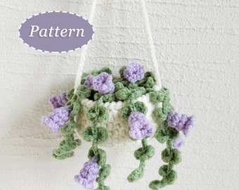 Morning Glory Crochet Pattern: DIY Hanging Basket (Digital Download PDF) - English