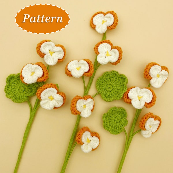 Pansy Flower Crochet Pattern | Flower Bouquet DIY Crochet Pattern | English