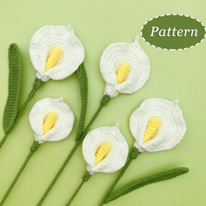 Calla Lily-haakpatroon | DIY-haakpatroon bloemenboeket | Engels