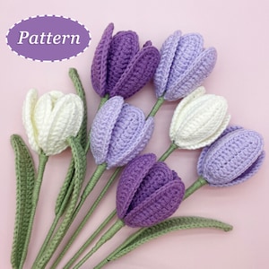 Tulip Crochet Pattern | Flower Bouquet DIY Crochet Pattern | English