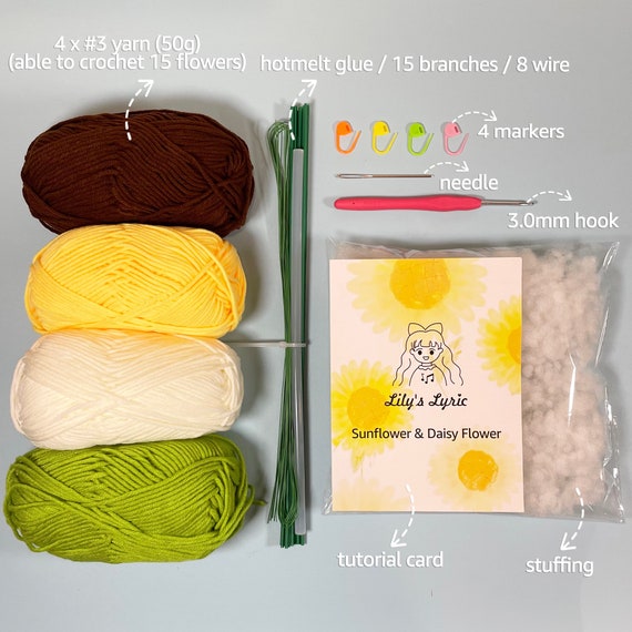 Crochet Knitting Kit for Beginners, Flower Crochet Yarn Kit, Beginner  Crochet Knitting Kits for Beginners Adults, Step-By-Step Video Tutorials, Learn  to Knit Kits for Adults Beginner : Buy Online at Best Price