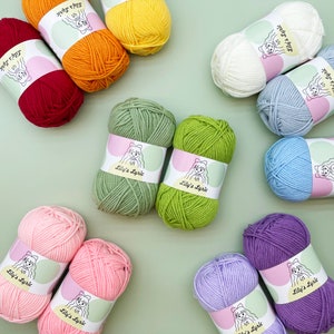 61 Colors #2 Fine (Sport) 4ply | Vibrant Yarn 50g/1.8oz | 120m/130yd | Yarn for Crocheting and Knitting | by Lily's Lyric