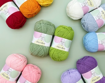 60 Colors #2 Fine (Sport) 4ply | Vibrant Yarn 50g/1.8oz | 120m/130yd | Yarn for Crocheting and Knitting | by Lily's Lyric