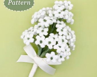 Motif au crochet Baby Breath gypsophile | Bouquet de fleurs - Modèle bricolage au crochet | anglais