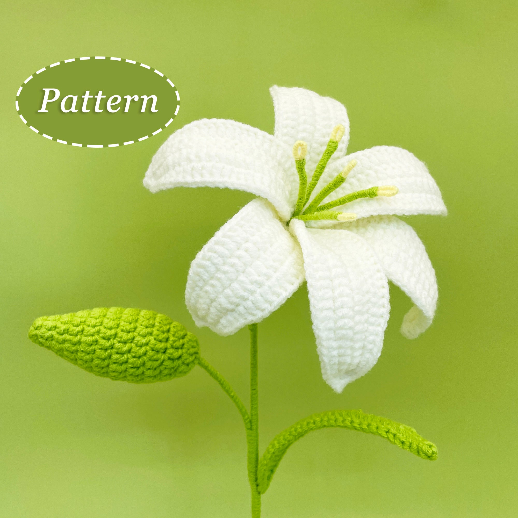 Crochet Pattern Lily Flower Craft DIY Tutorial by Etsy