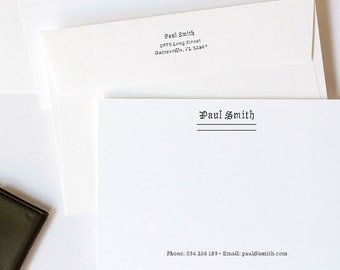 Custom Letterpress Stationery / A Set of Personal Calling Card and Envelope