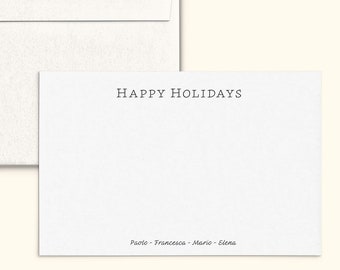 Personal Happy Holidays Family Card / Letterpress Stationery for Holidays