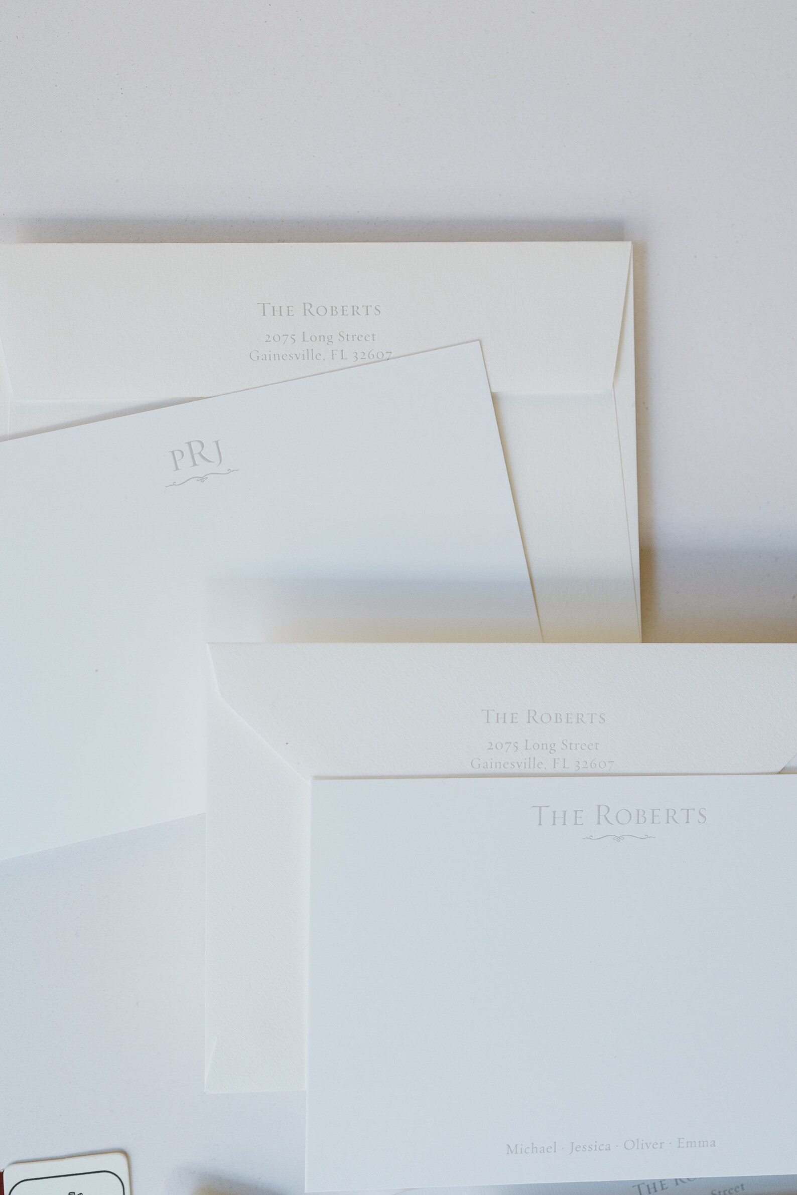 Personalized Family Stationery Set / Handmade Paper Personal Notecards