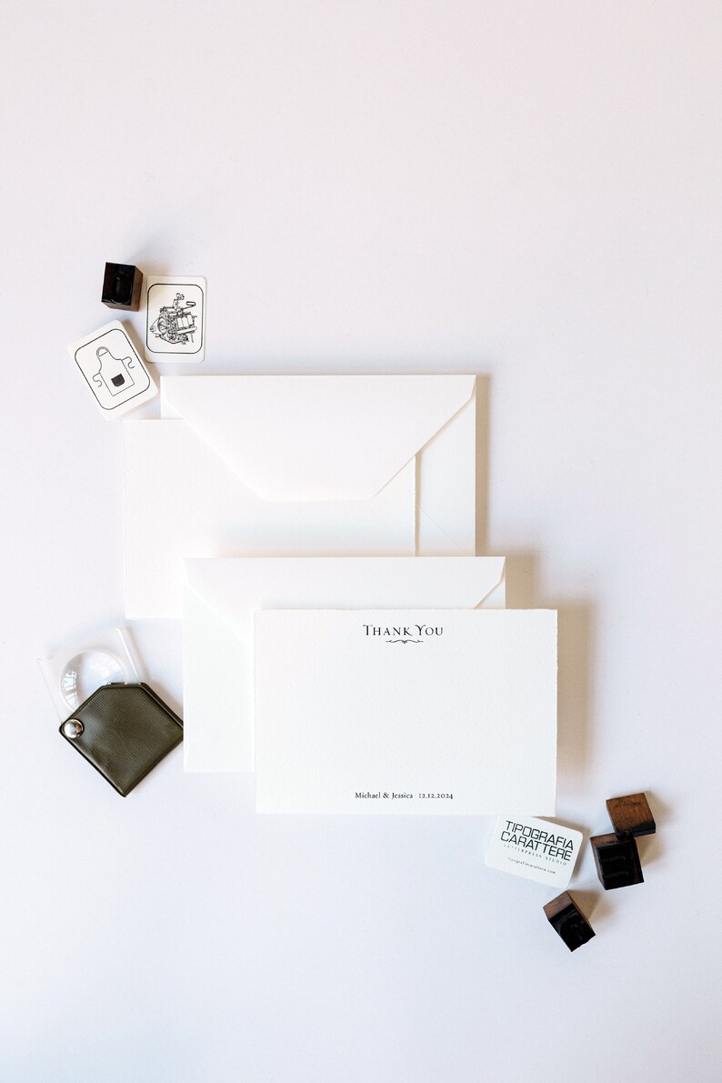 Classic Letterpress Thank You Cards With Personalized Wording Etsy