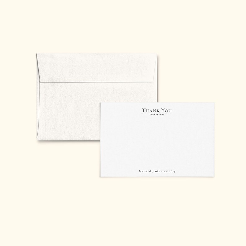 Classic Letterpress Thank You Cards With Personalized Wording Etsy