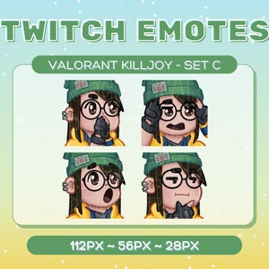 KILLJOY Valorant Emote Pack - Set C - Twitch Discord Killjoy Cute Chibi Valorant Agent Icons Emotes