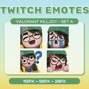 KILLJOY Valorant Emote Pack - Set A - Twitch Discord Killjoy Cute Chibi Valorant Agent Icons Emotes