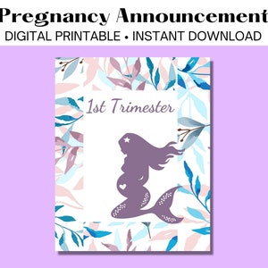 Pregnancy Announcement Digital Printable, Pregnancy Announcement, Pregnancy, Mermaid, Pregnancy Announcement Sign 8x10